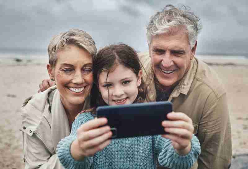 grandparents with their grandchild