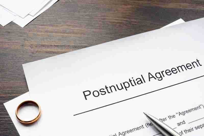Postnuptial agreement with pen