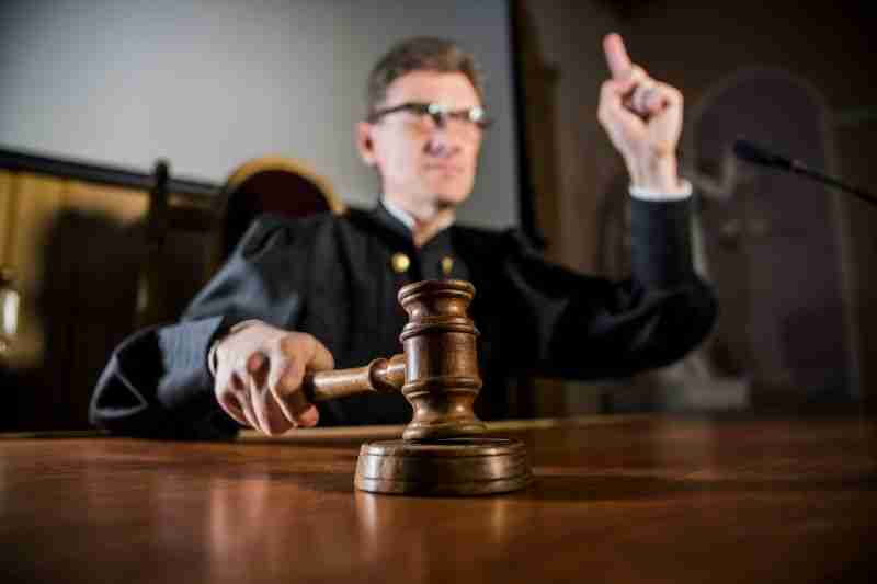 judge pointing finger