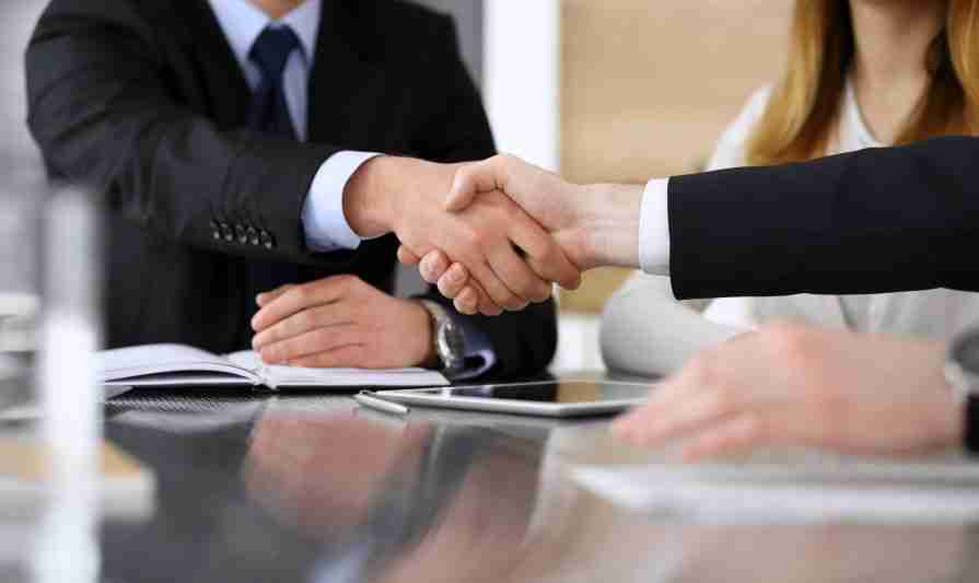 lawyer shaking hands