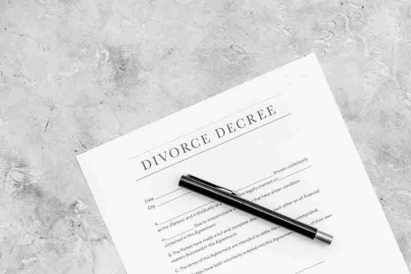divorce decree on marble table