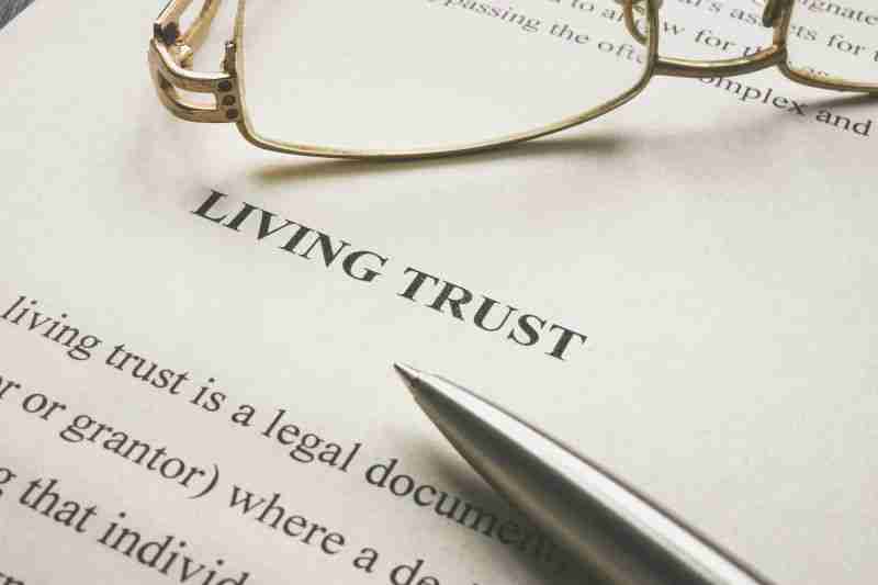 living trust with glasses