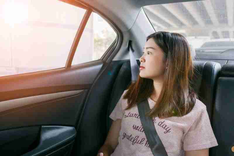 teen child in car